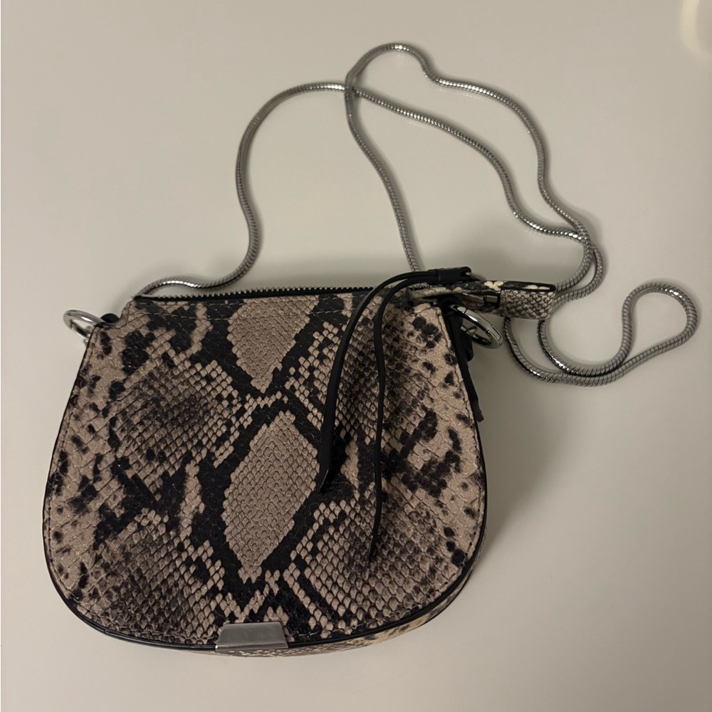 AllSaints Snake Print Crossbody Bag